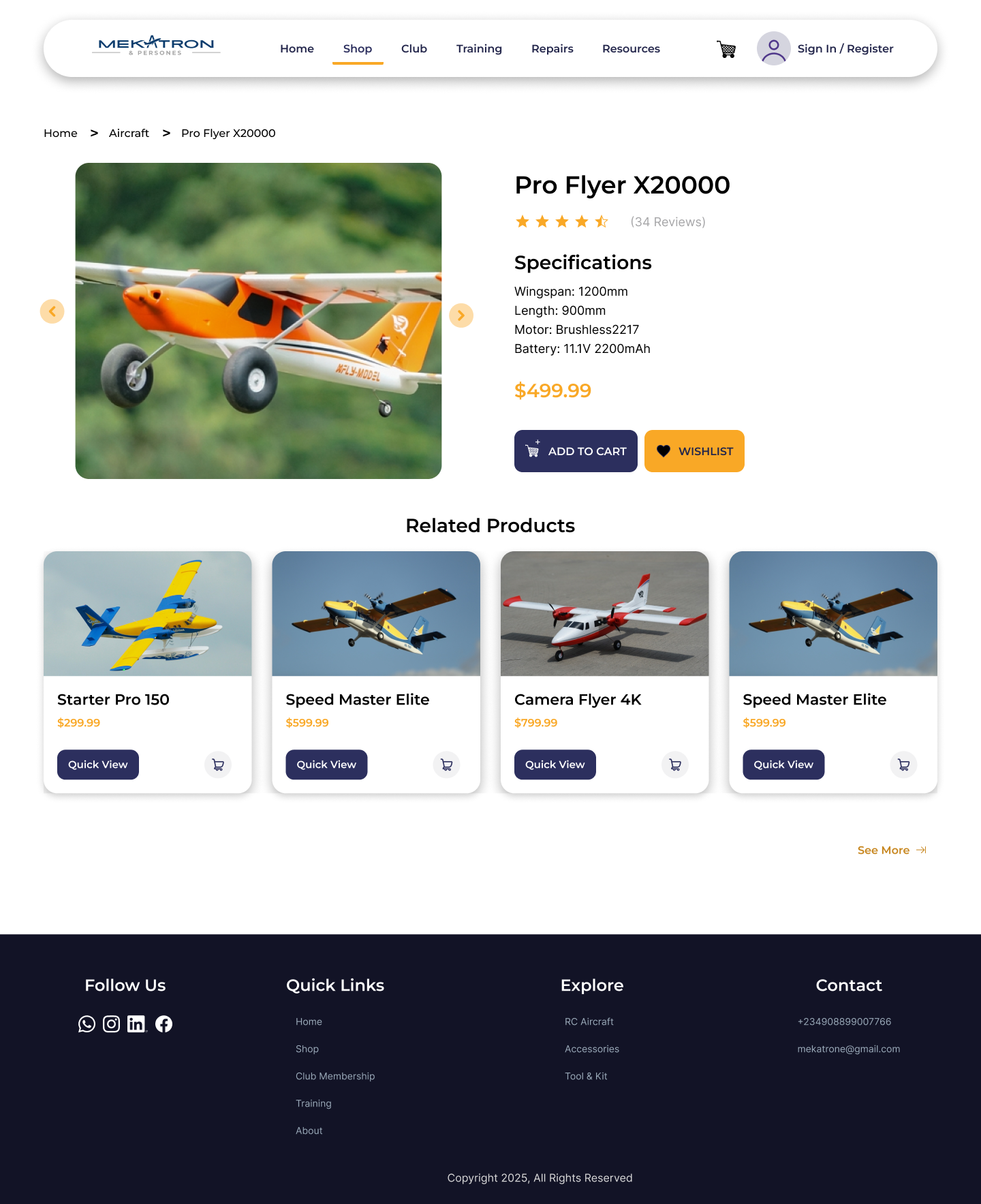 Mekatrone club section desktop interface